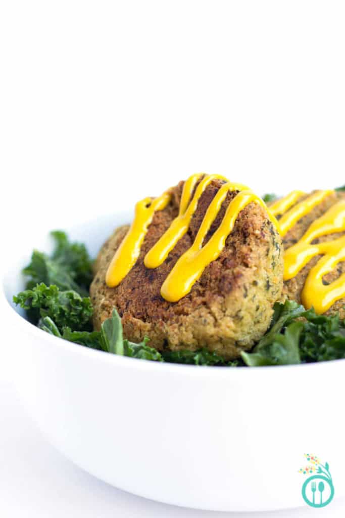 Baked Quinoa Falafel with Turmeric Sauce Simply Quinoa
