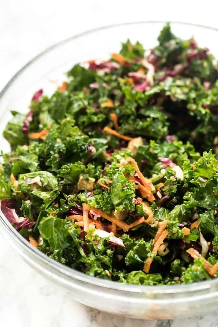 Simple Kale Salad with Asian Dressing