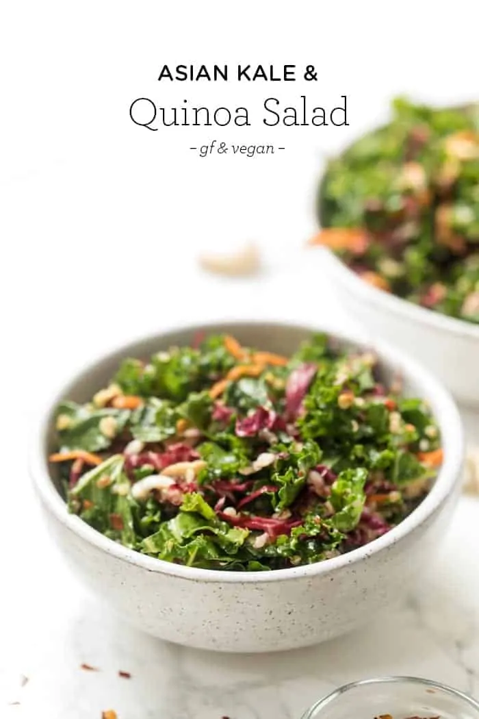 Asian Kale Salad with Quinoa and Sesame-Miso Dressing