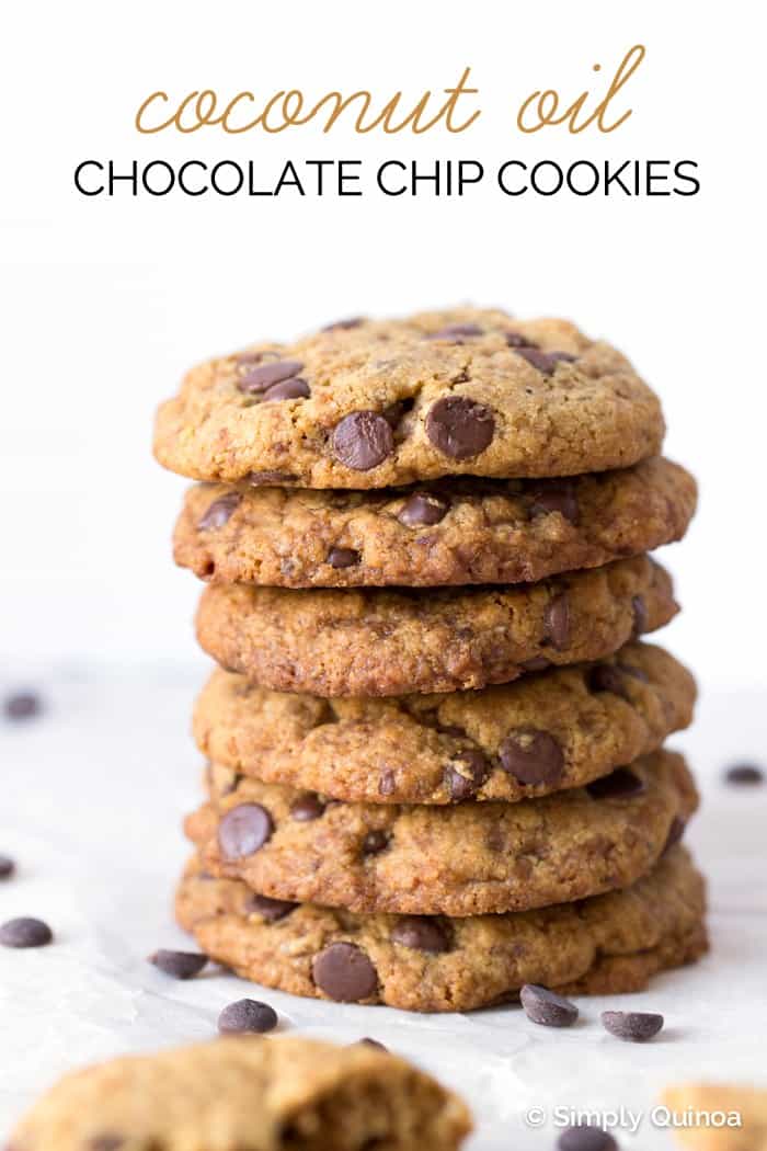The Best Ever Coconut Oil Chocolate Chip Cookies - made gluten-free + vegan 