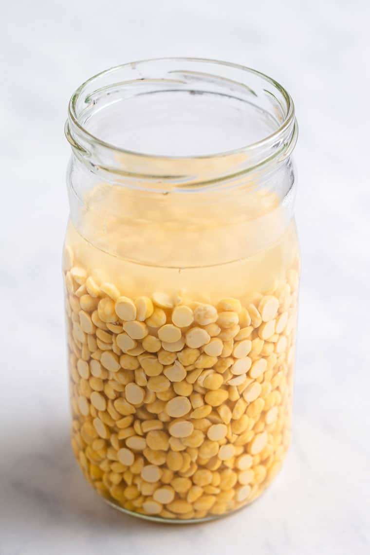 chana dal beans soaking to make chana dal recipe