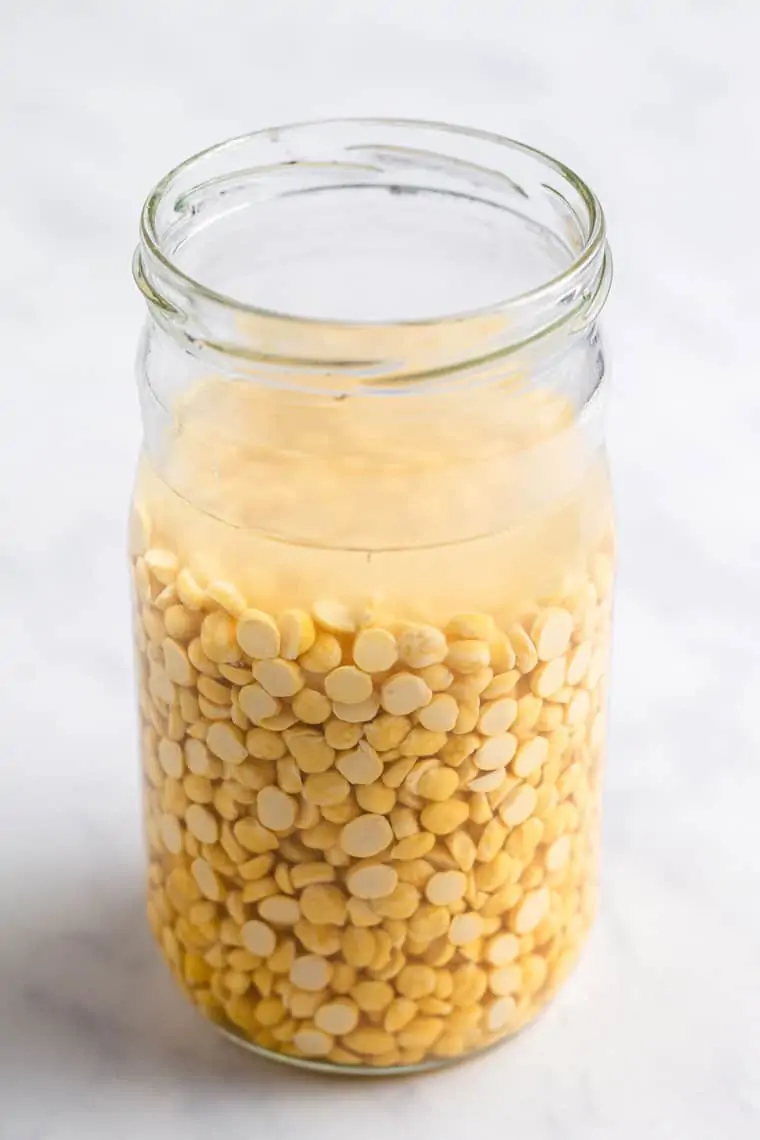 chana dal beans soaking to make chana dal recipe