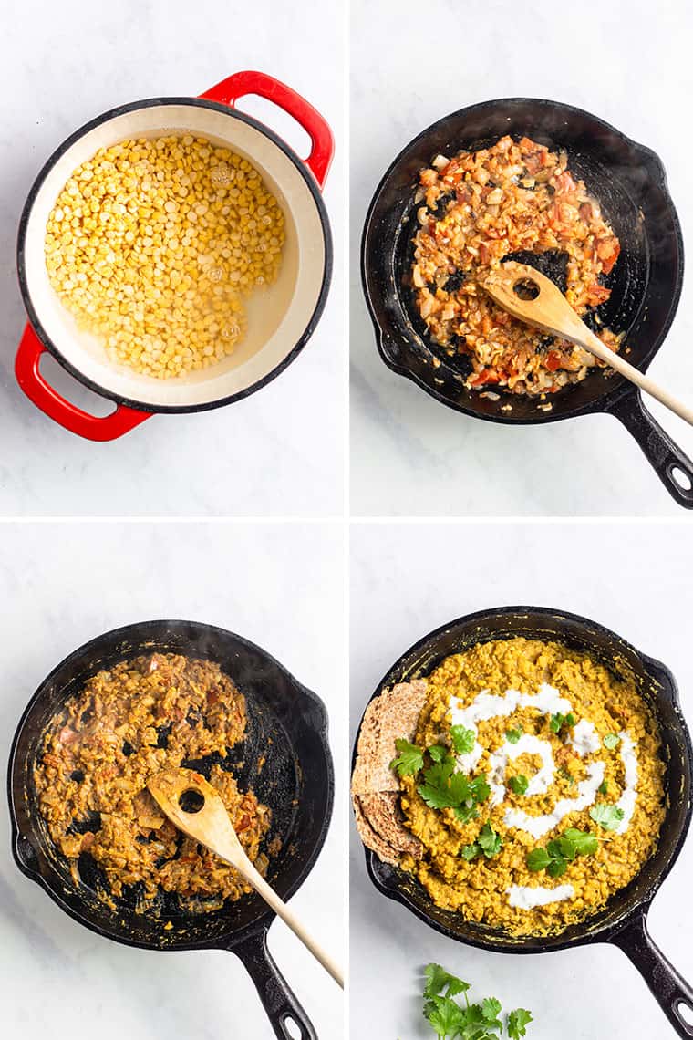how to make chana dal with spices and rice