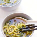 Ginger Scallion Zucchini Noodle Soup - healthy, vegan + paleo!