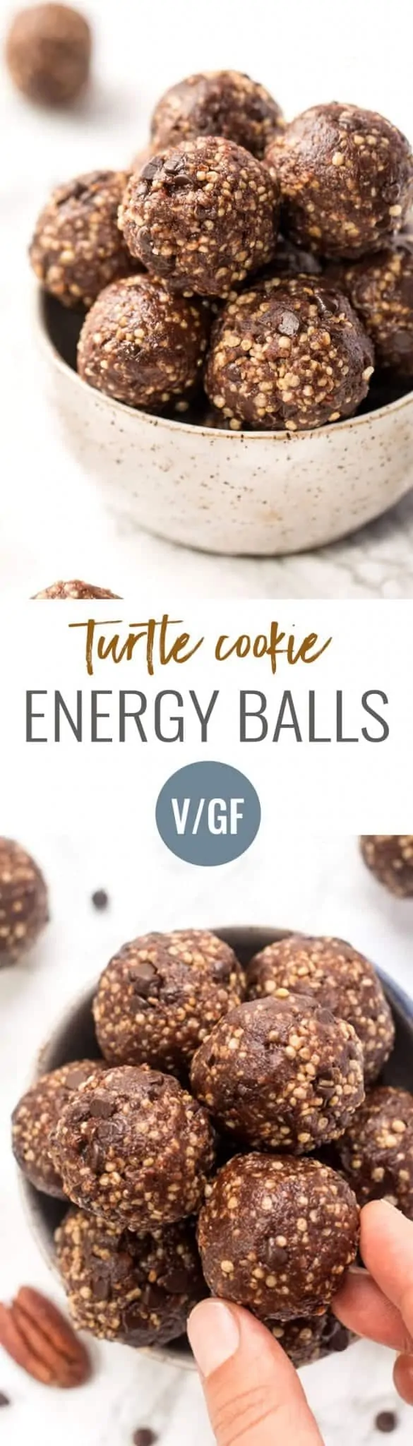 no bake quinoa energy bites that taste like turtle cookies