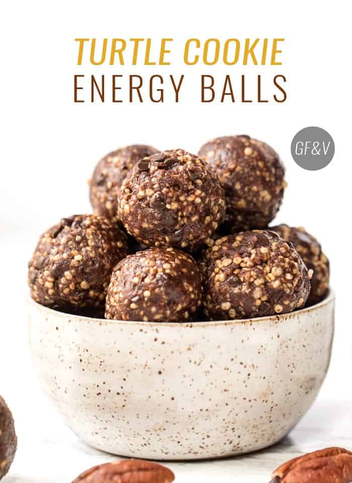 no bake quinoa energy bites with dates, pecans and chocolate