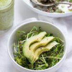 Green Goddess Black Quinoa Salad with a creamy vegan dressing