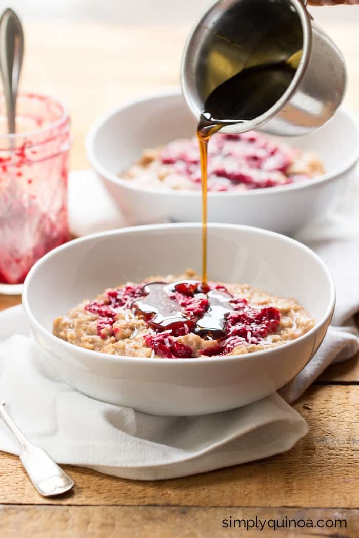 Peanut Butter and Jelly Oatmeal Simply Quinoa