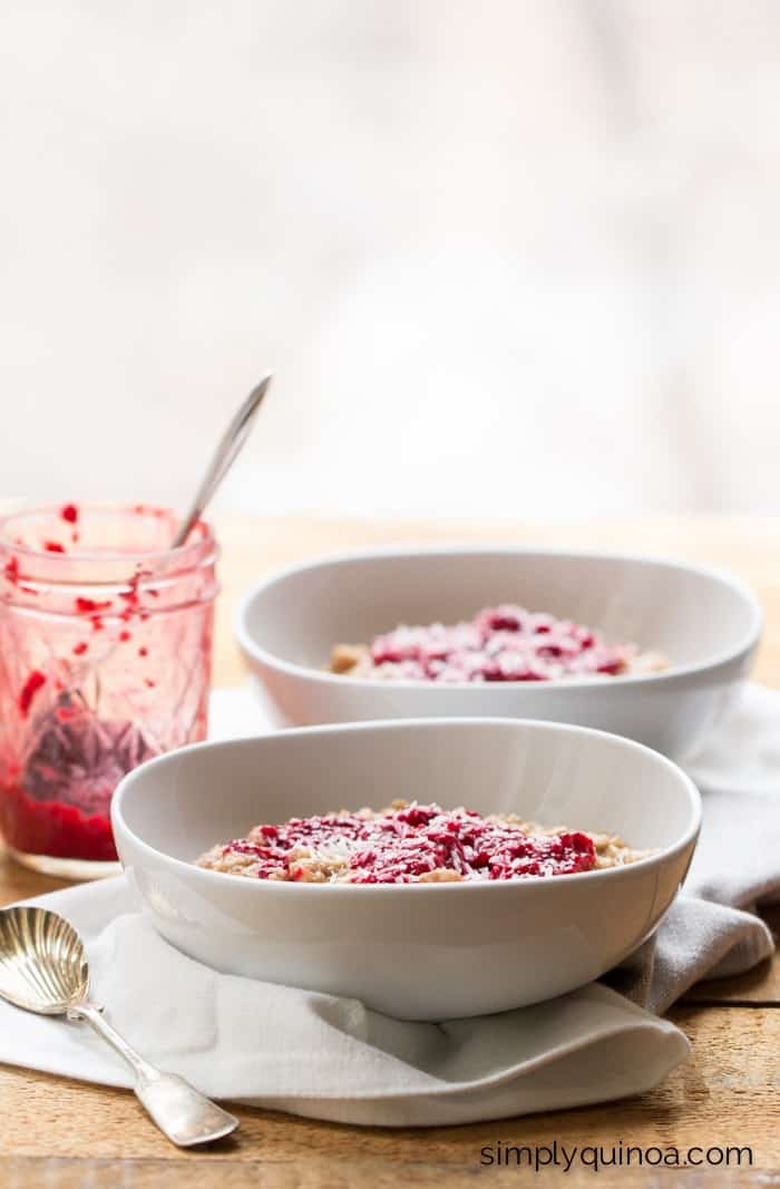 Peanut Butter and Jelly Oatmeal Simply Quinoa
