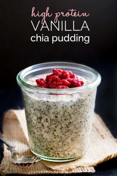 Protein Vanilla Chia Pudding - without the protein powder! 18g of protein per serving - and much healthier too!