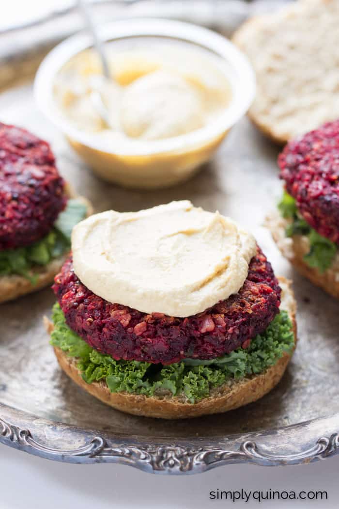 These Beet + Quinoa Veggie Burgers are just plain AWESOME - they're super healthy, gluten-free and vegan too!