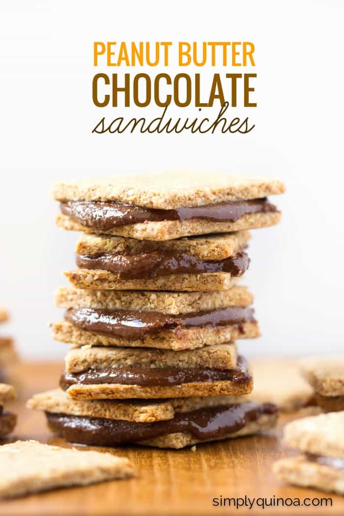 Peanut Butter Quinoa Crackers + Homemade Nutella Sandwiches - healthy, decadent and gluten-free!