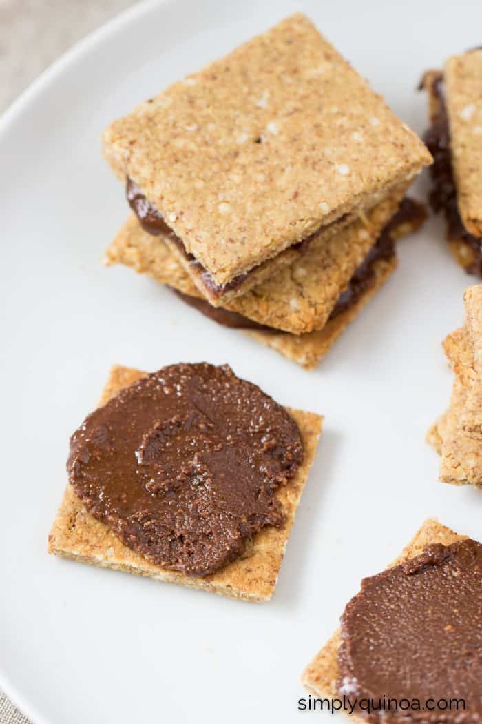 Peanut Butter Quinoa Crackers + Homemade Nutella Sandwiches - healthy, decadent and gluten-free!