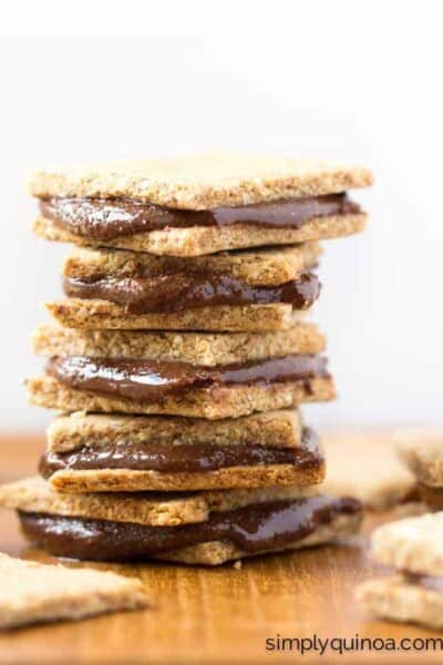 Peanut Butter Quinoa Crackers + Homemade Nutella Sandwiches - healthy, decadent and gluten-free!