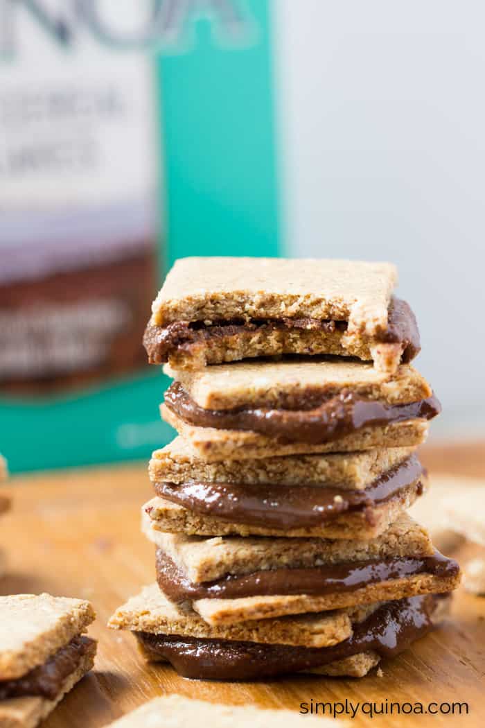 The PERFECT snack: peanut butter quinoa crackers with homemade nutella [gluten-free]