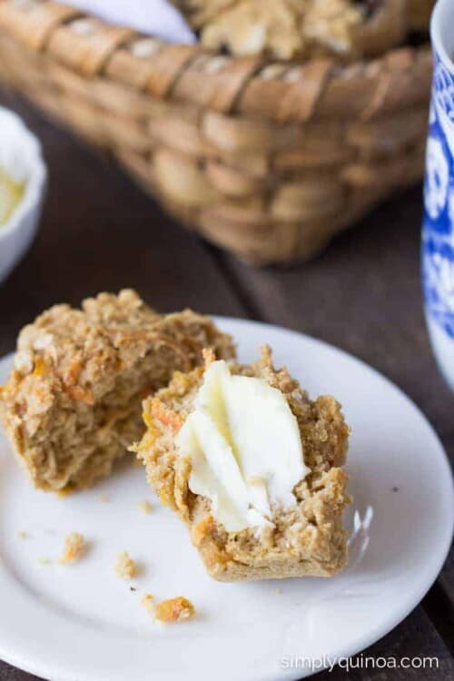 Healthy Quinoa Muffins made without fat, gluten or dairy - shown in 3 different flavors!