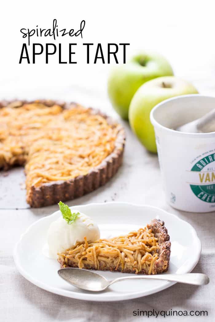 Spiralized Apple Tart - a healthy and delicious dessert that is also gluten-free and vegan!