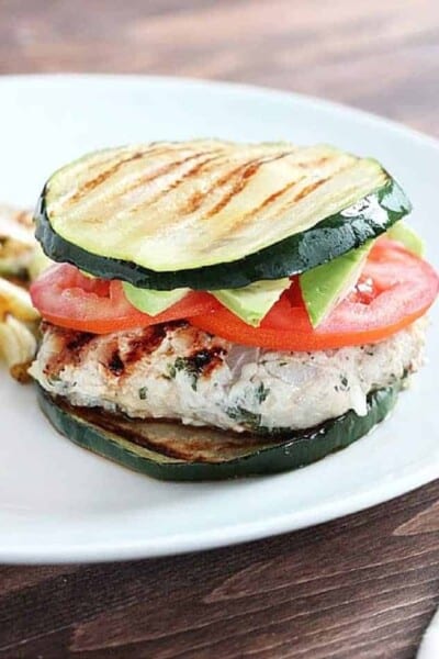 Herbed Turkey Burgers with Zucchini Buns