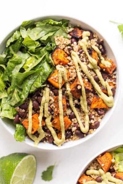 chili roasted sweet potato and black bean quinoa salad