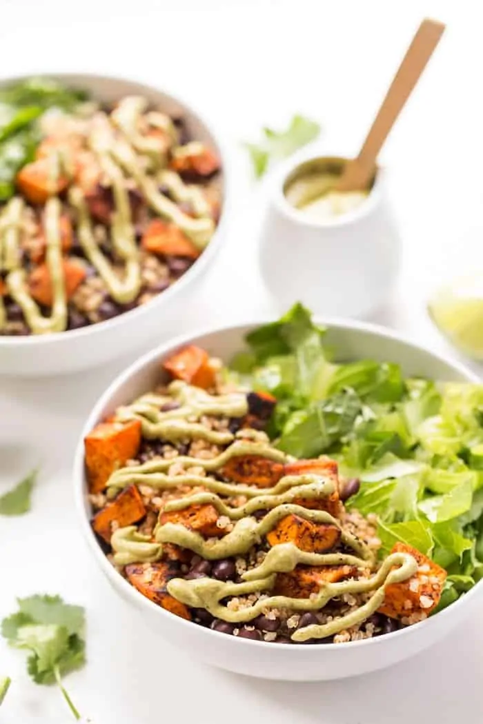 chili roasted sweet potato and black bean quinoa salad