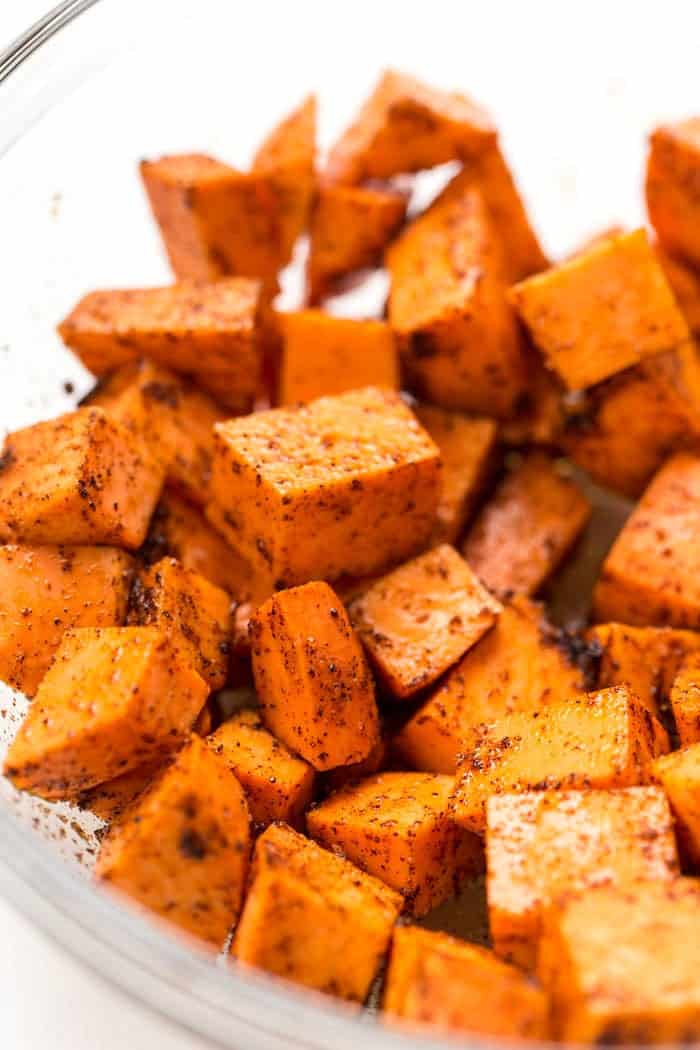 chili roasted sweet potatoes