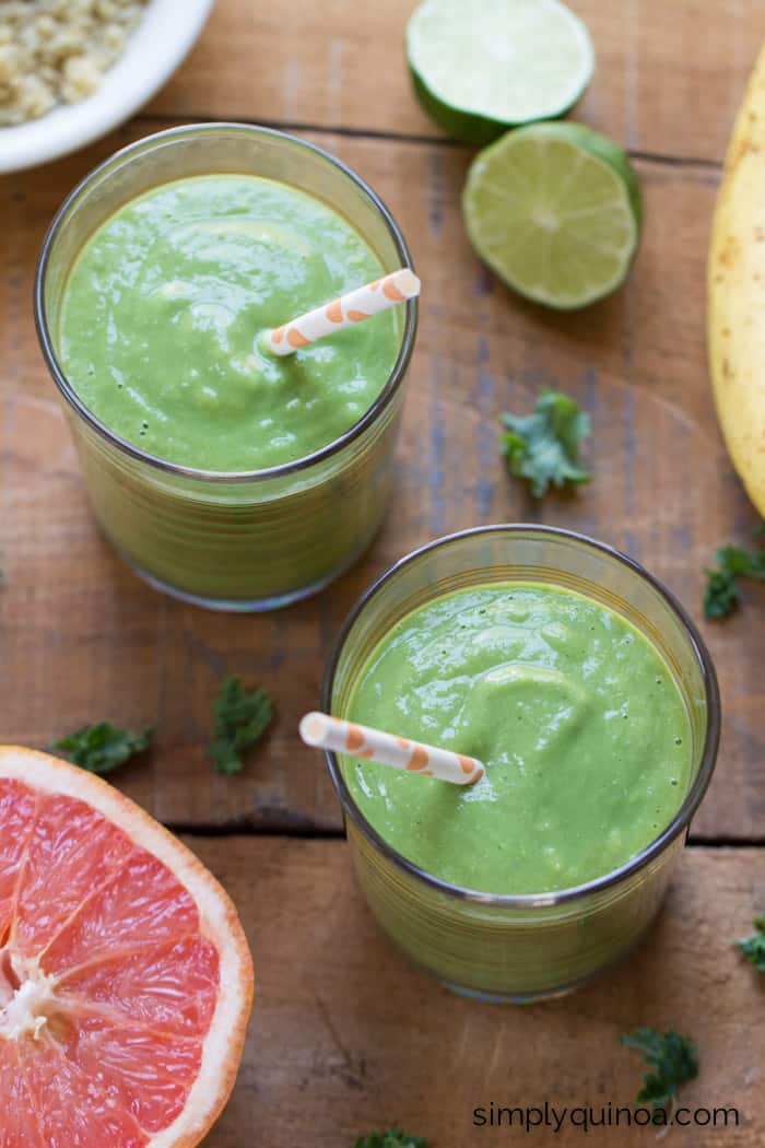 Grapefruit Margarita Green Smoothie - a healthy, flavorful and full of bright citrus! 