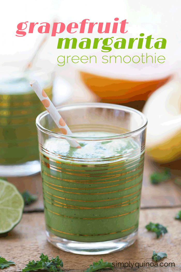 Grapefruit Margarita Green Smoothie - a healthy, flavorful and full of bright citrus! 