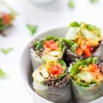 Quinoa Summer Rolls with a spicy Thai Peanut Sauce [gluten-free + vegan]