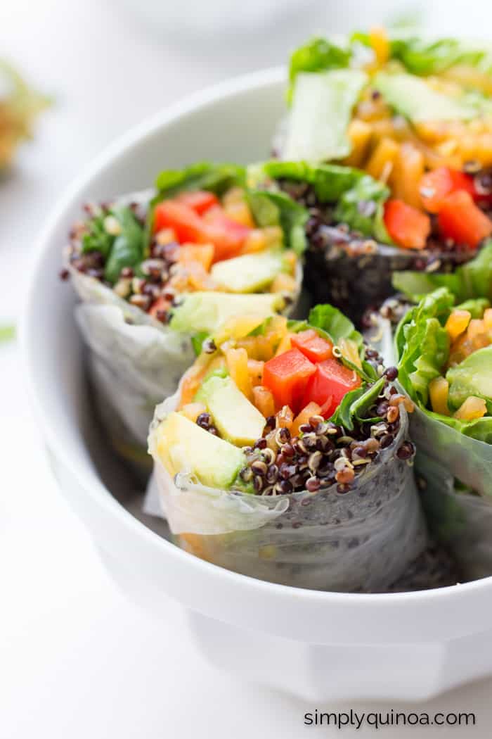 Quinoa Summer Rolls // these are a healthy and delicious meal that can be made in only minutes!