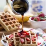 Strawberry Banana Quinoa Waffles - a healthy breakfast perfect for a special occasion! [gluten-free]