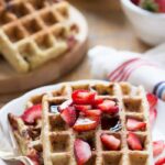 Strawberry Banana Quinoa Waffles - a healthy breakfast perfect for a special occasion! [gluten-free]