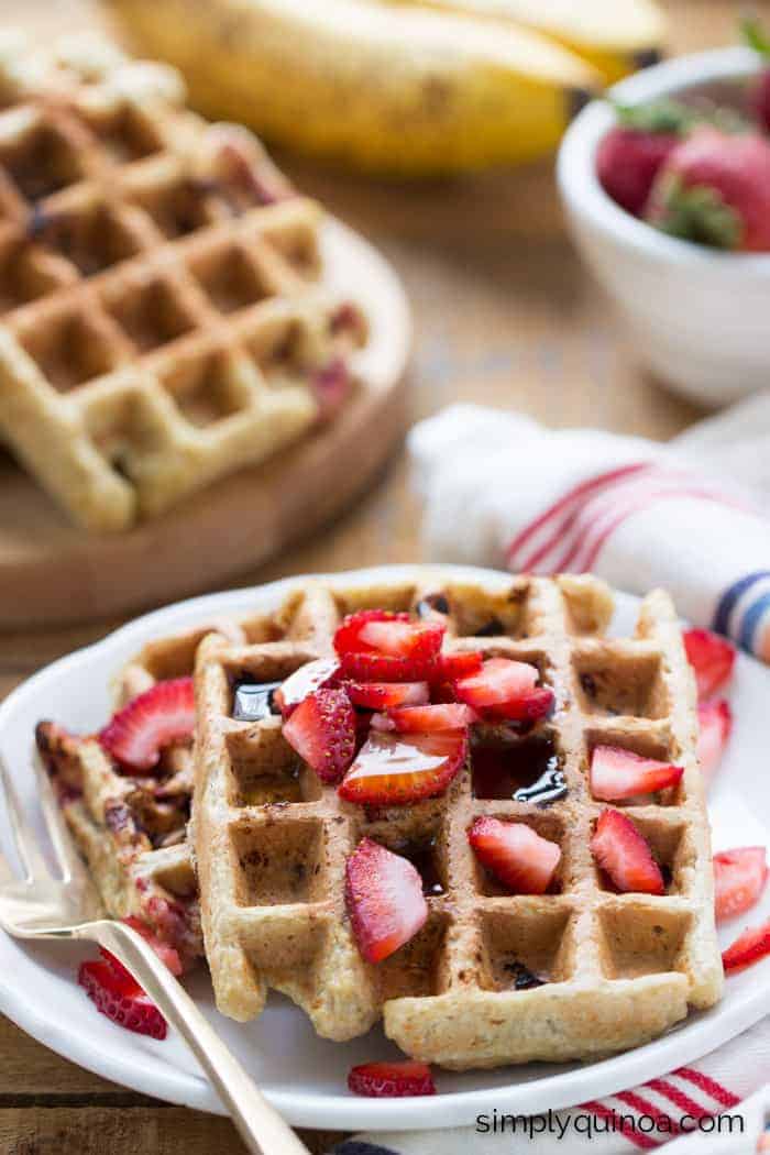 Strawberry Banana Quinoa Waffles Simply Quinoa