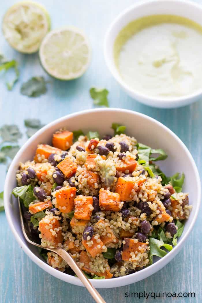 Chili Roasted Sweet Potato + Black Bean Quinoa Salad Simply Quinoa