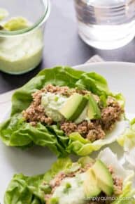 Skip the tortillas and wraps and try these instead >> Mushroom + Quinoa Lettuce Wraps | simplyquinoa.com
