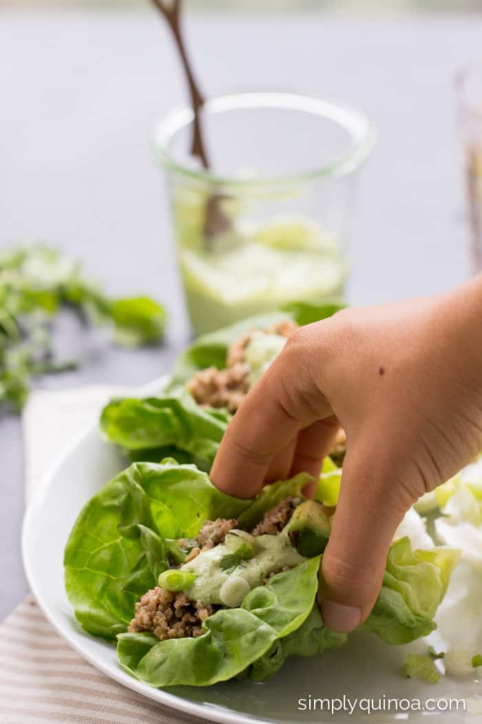 Mushroom + Quinoa Lettuce Wraps // our go-to summer meal because it doesn't require any cooking and takes only 10 minutes to make