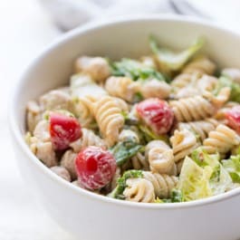 Vegan Caesar Pasta Salad - rich, creamy and protein packed it makes the perfect, healthy side dish!