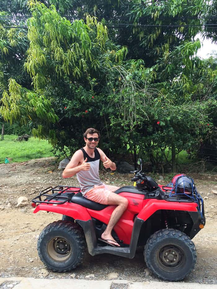 Matt driving the ATV in Santa Teresa, Costa Rica | www.simplyquinoa.com