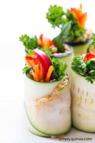 quinoa and hummus zucchini roll ups for a healthy snack