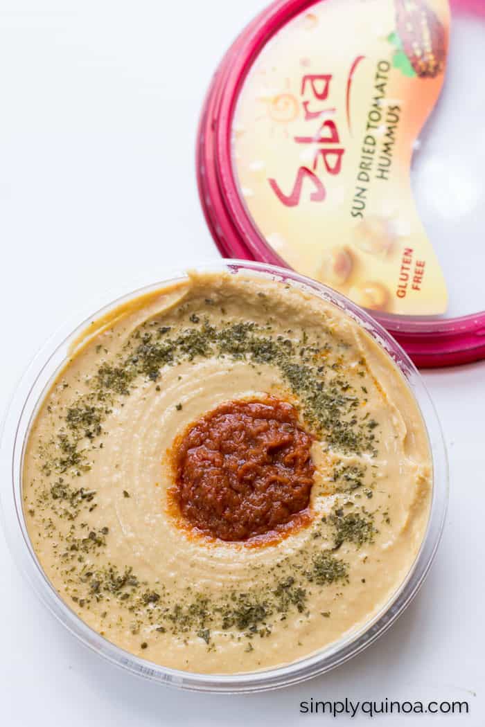 The perfect hummus for making Zucchini Roll Ups - Sun Dried Tomato!