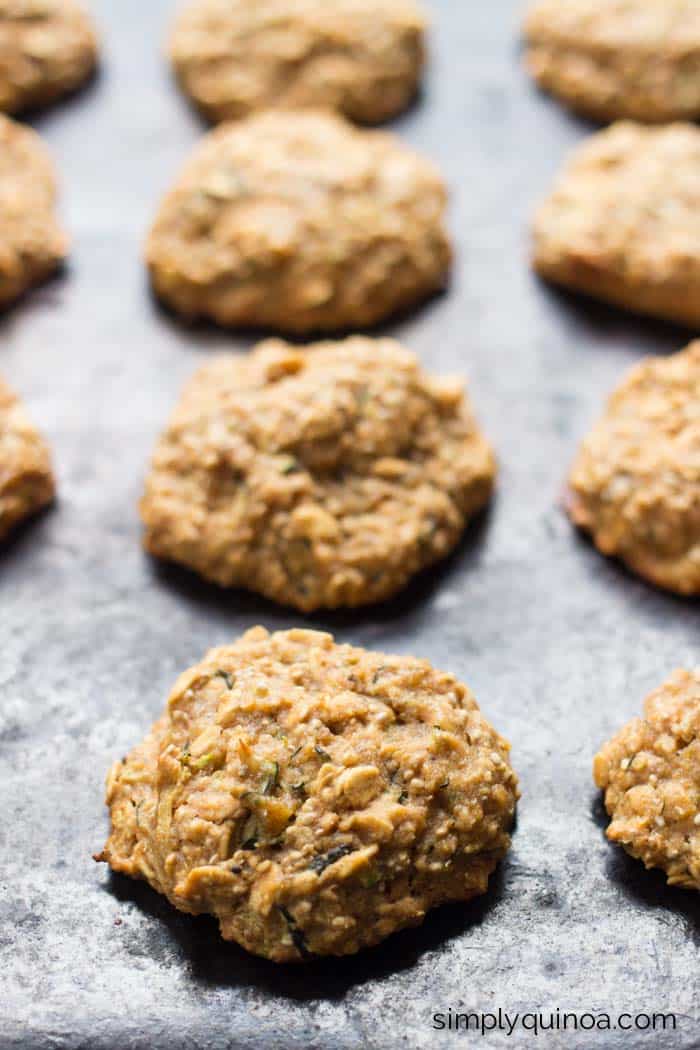 Zucchini Bread Quinoa Breakfast Cookies - a decadent and healthy way to start your day || www.simplyquinoa.com || gluten-free