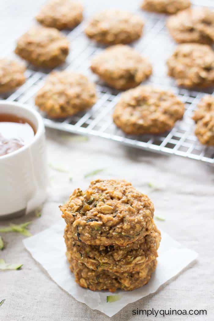 Zucchini Bread Quinoa Breakfast Cookies - a decadent and healthy way to start your day || www.simplyquinoa.com || gluten-free