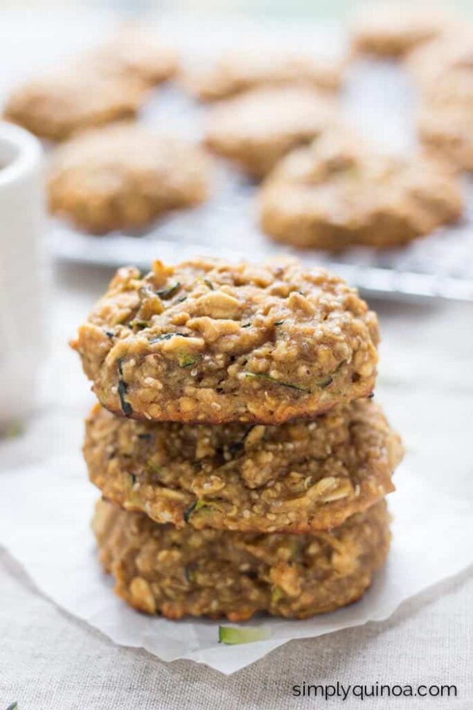 Zucchini Bread Quinoa Breakfast Cookies