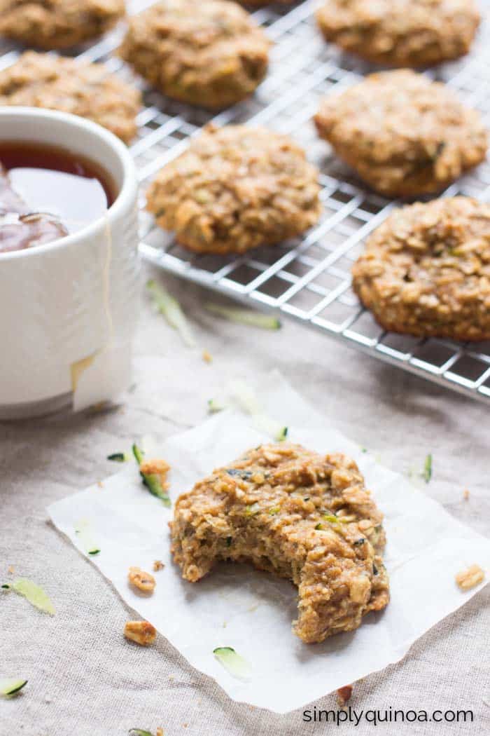 Zucchini Bread Quinoa Breakfast Cookies - a decadent and healthy way to start your day || www.simplyquinoa.com || gluten-free