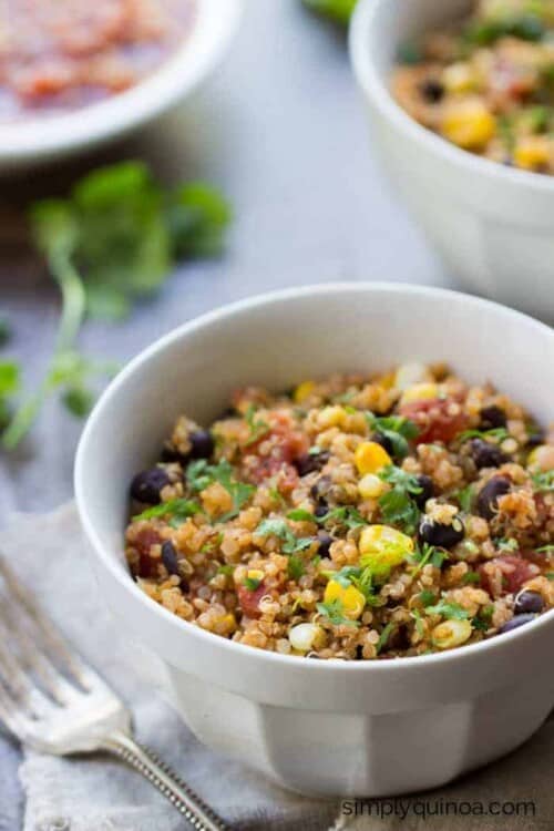 Easy Mexican Quinoa using only 5-ingredients! A quick and healthy dinner everyone will love | recipe on simplyquinoa.com