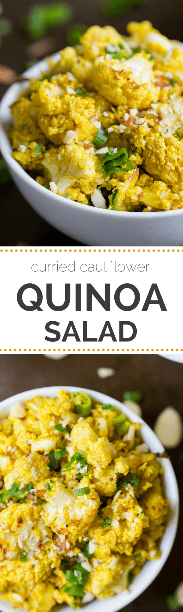 Curried Cauliflower Quinoa Salad -- a quick and healthy side dish with a dreamy tahini-curry dressing | recipe from simplyquinoa.com | gluten-free + vegan