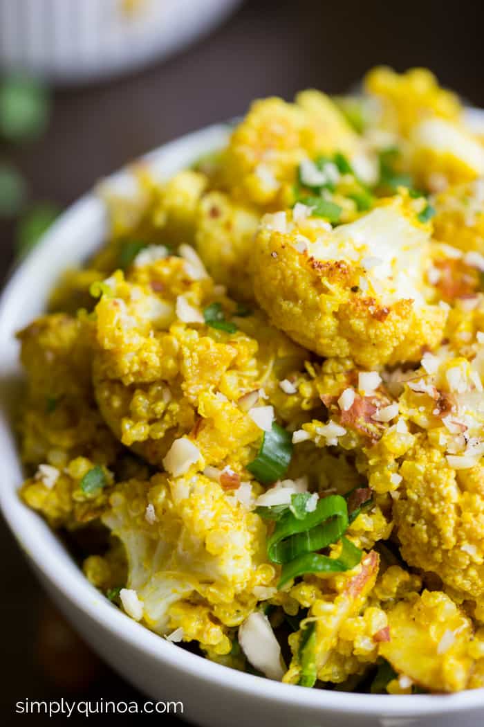 One of the best quinoa salads I've ever had -- Curry Cauliflower + Quinoa Salad from simplyquinoa.com | gluten-free + vegan