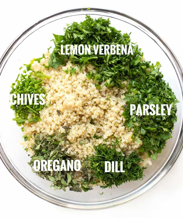 An herb quinoa salad with toasted hazelnuts and a lemon-pepper vinaigrette | recipe on simplyquinoa.com