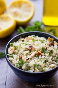 Lemon Herb Quinoa with Toasted Hazelnuts and a peppery vinaigrette | recipe on simplyquinoa.com