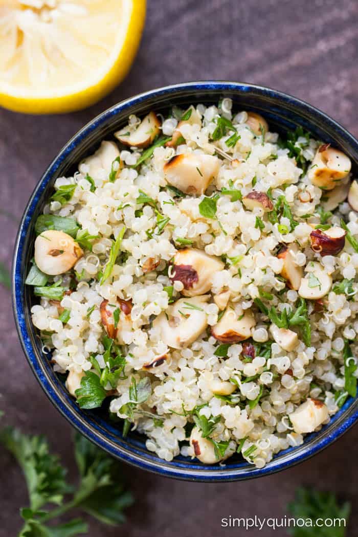 Lemon Herb Quinoa Salad with Toasted Hazelnuts - fresh, light and packed full of flavor | simplyquinoa.com 