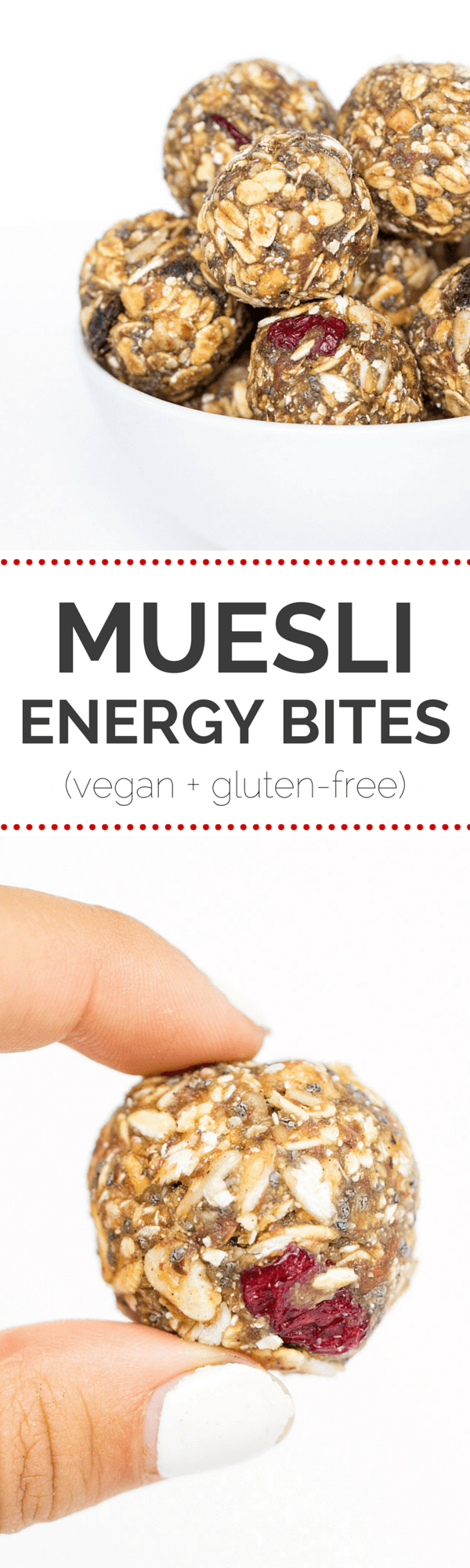 The ULTIMATE on-the-go snack are these healthy muesli energy bites made with peanut butter and flax | recipe on simplyquinoa.com | gluten-free + vegan